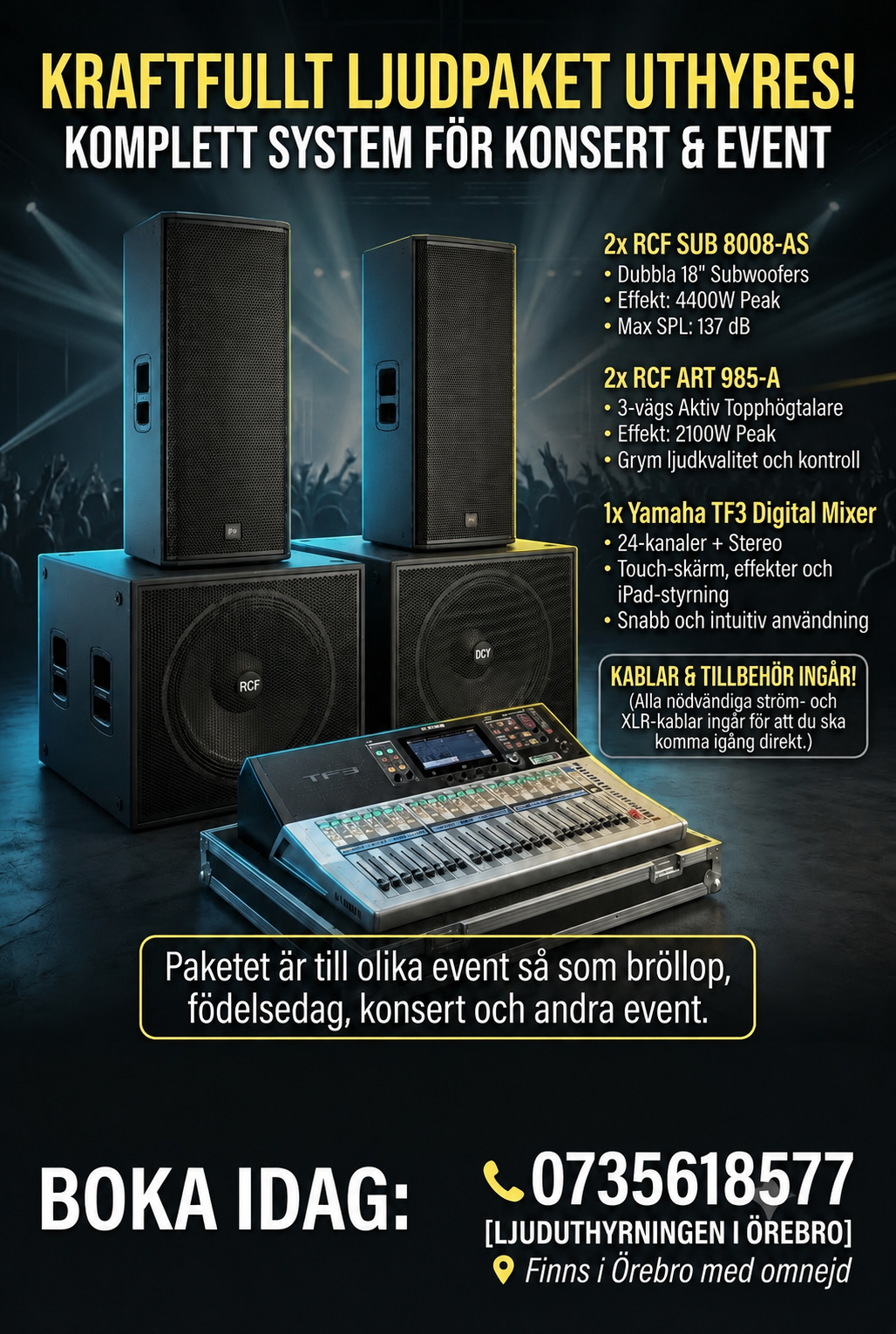Kraftfullt pa-paket för event, dj & liveband