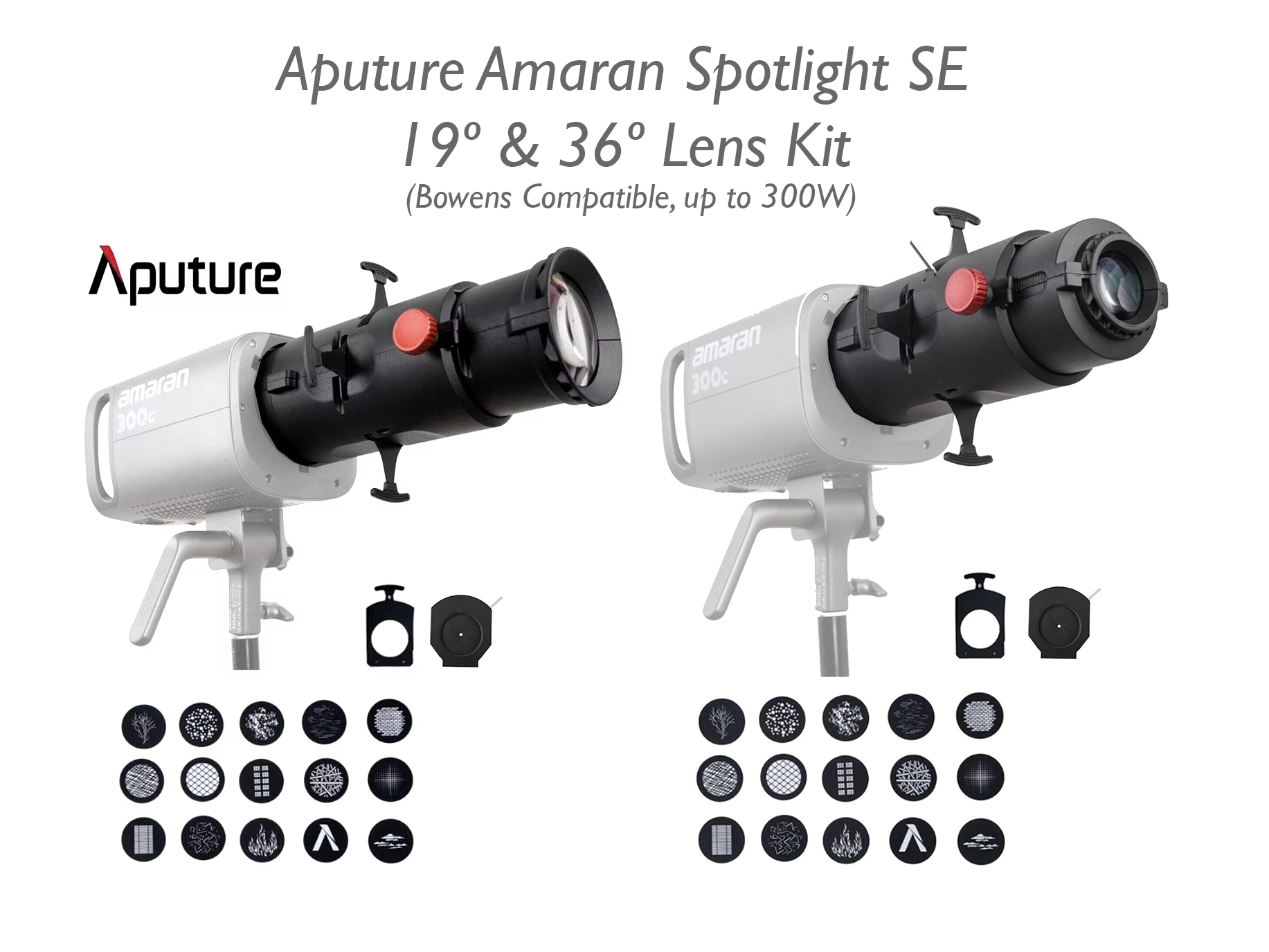 Aputure amaran spotlight se 19º  & 36 º / gobo kit / iris