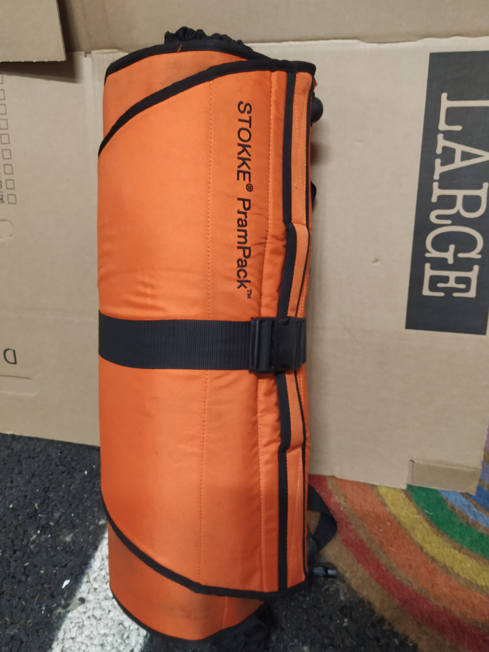 Stokke prampack for frakt av barnevogn
