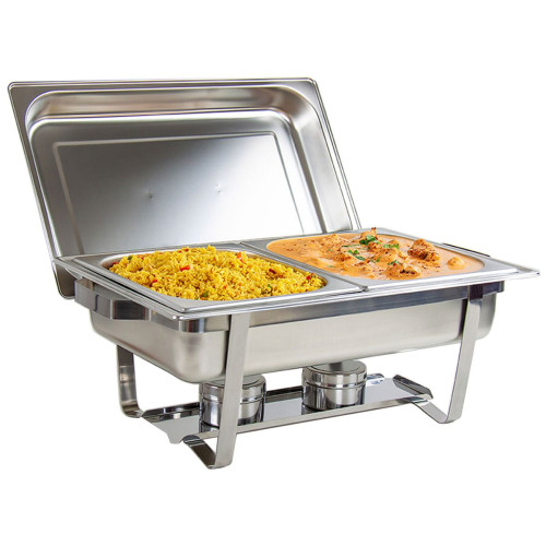 4x premium stainless steel 2-compartment chafing dishes – buffet food warmers