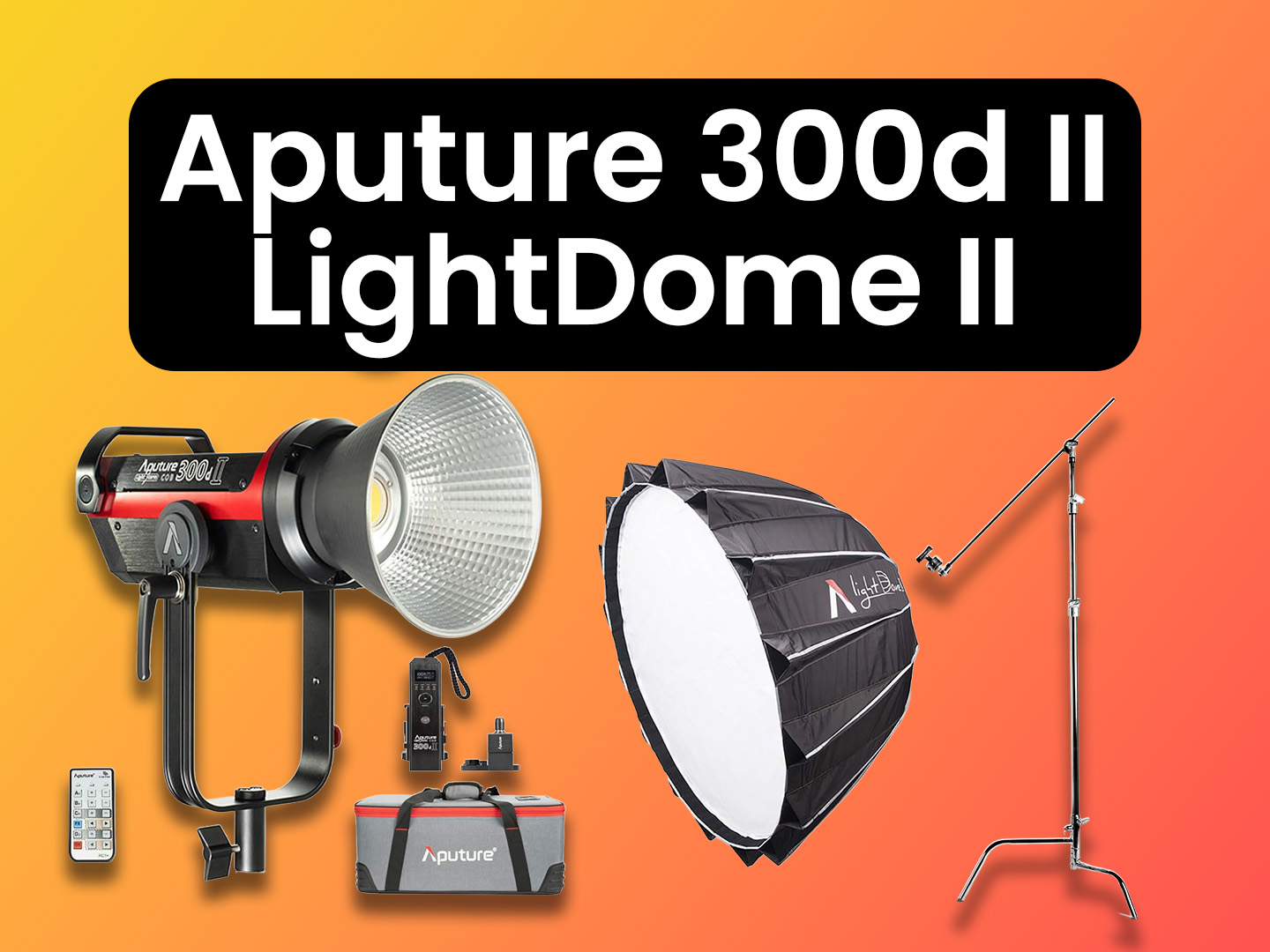 Aputure 300dii + lightdome ii + c-stand