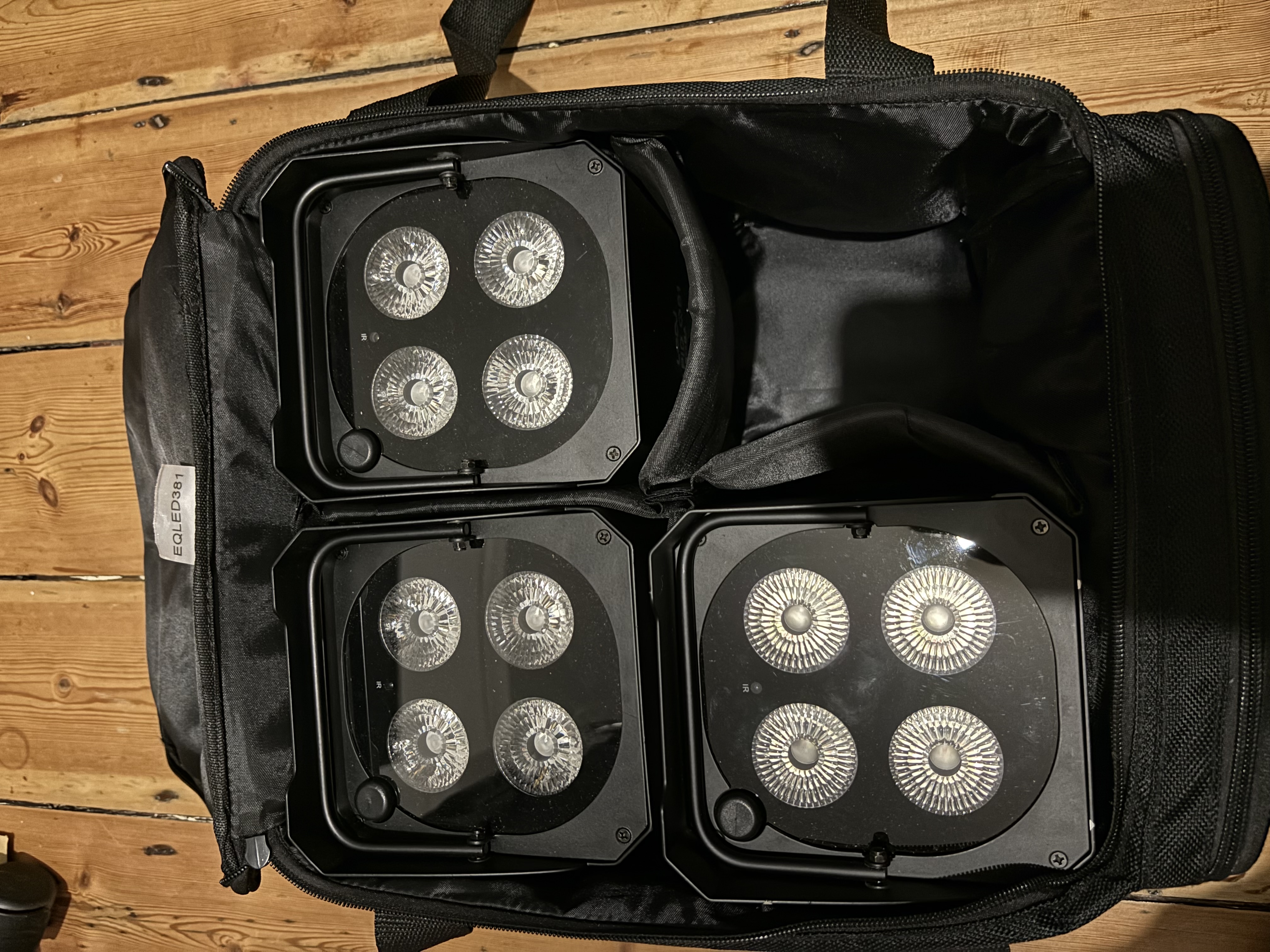 4  x ledj rapid q1 wireless battery uplighters