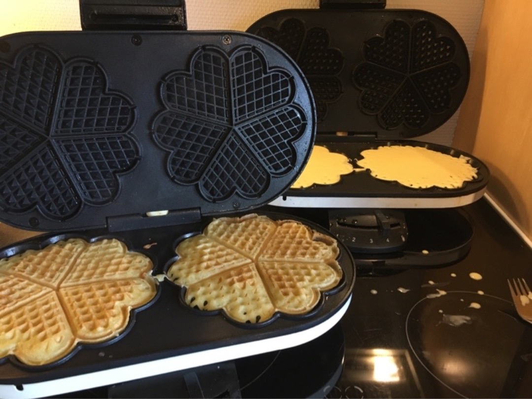 2 stk doble vaffeljern