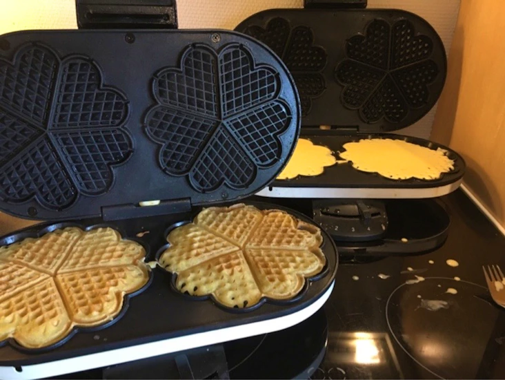 2 stk doble vaffeljern