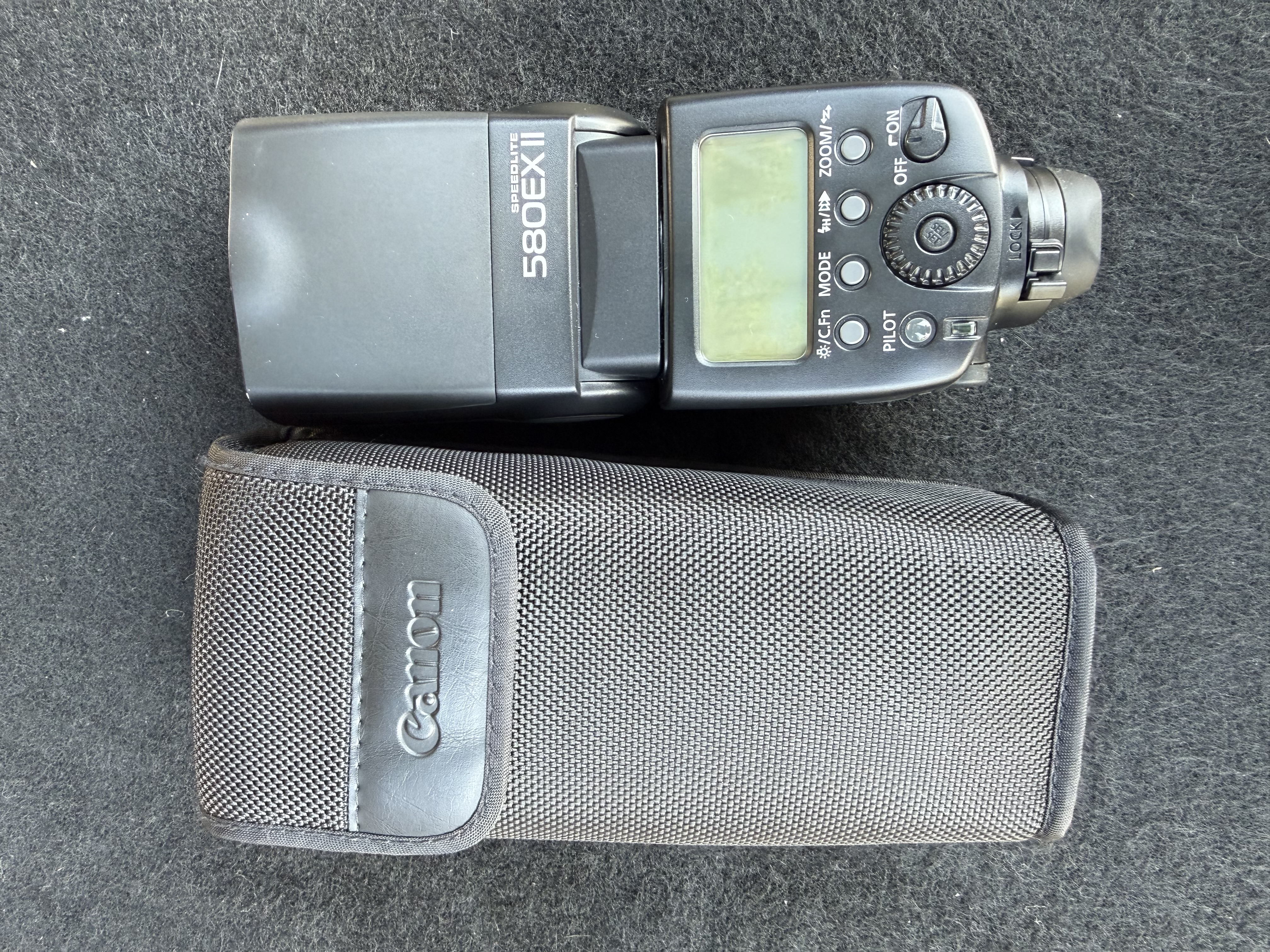 Canon 580ex ii speedlite shoe mount flash & case & stand  
