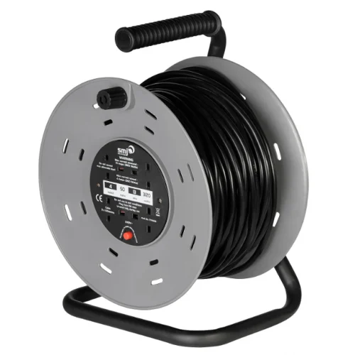 50m sealey cable reel with thermal trip 4 x 230v 13a