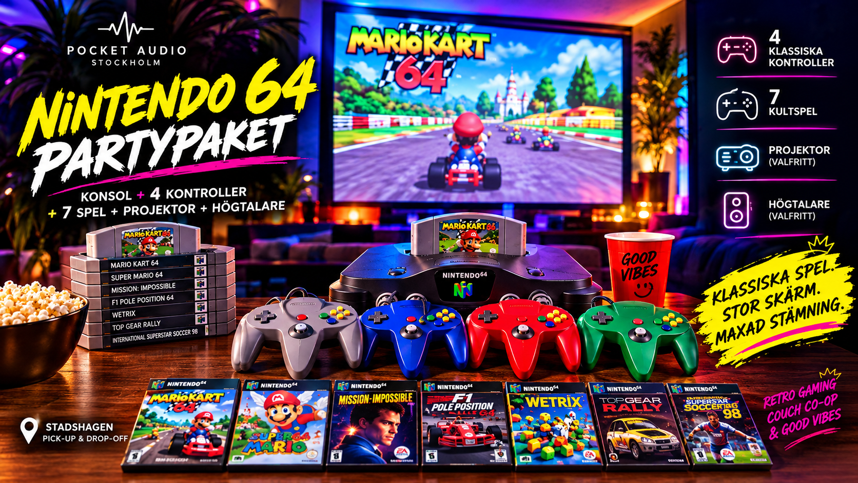 🎮 mario kart 64 partypaket | äkta 90-talsnostalgi | nintendo 64 + spelklassiker