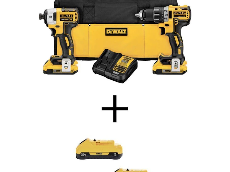 Dewalt 20v combo drill impact set with 2 batteries