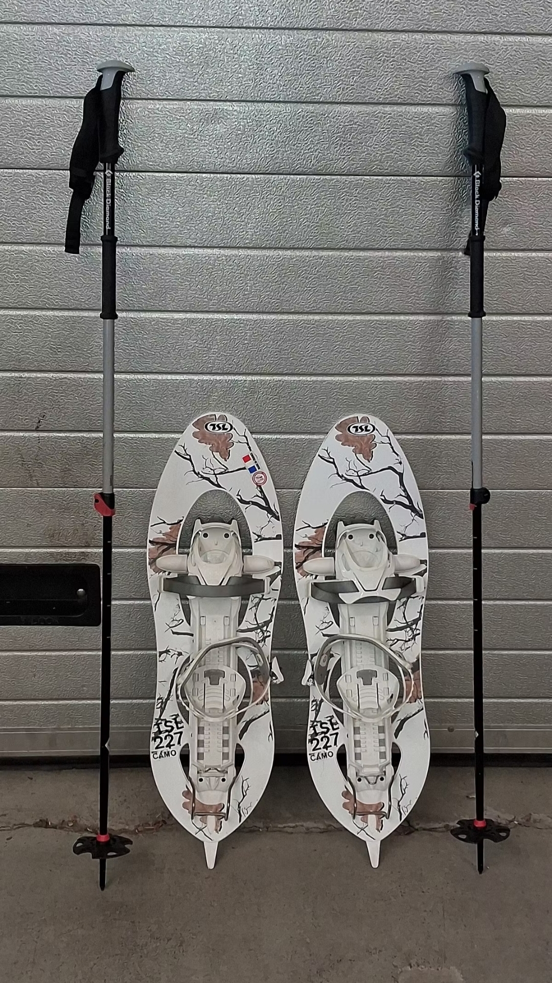 Tsl 227 camo maasto xl lumikengät+säädettävät sauvat