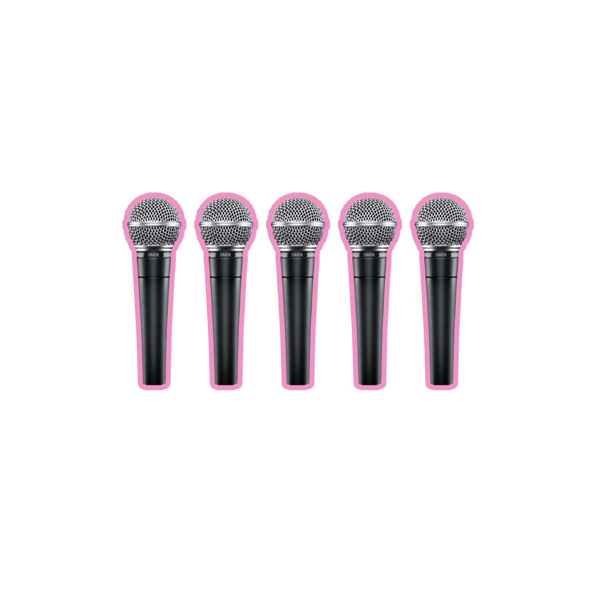 5x shure sm58 + 6m xlr