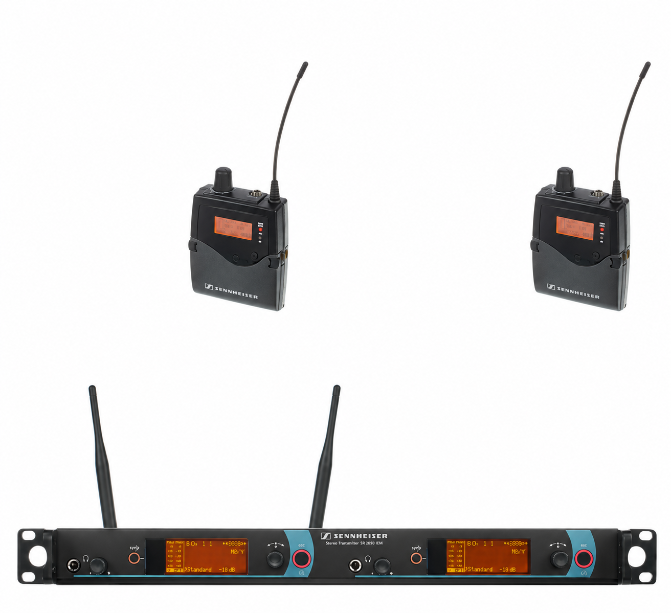 Sennheiser sr2050 iem system – 2 wireless bodypacks – gbw 606–678 mhz
