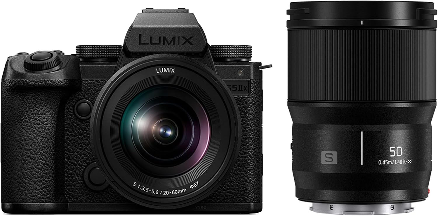 Panasonic lumix s5iix + 20-60 mm f3.5-5.6 lens + 50mm f1.8 lens