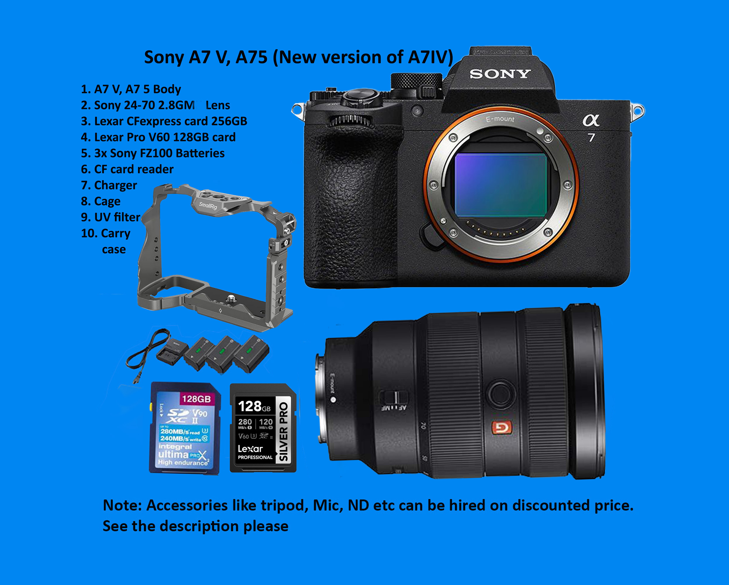 Sony a7 v, a7 5, a7v, a7 5, a7v plus sony 24-70 2.8gm
