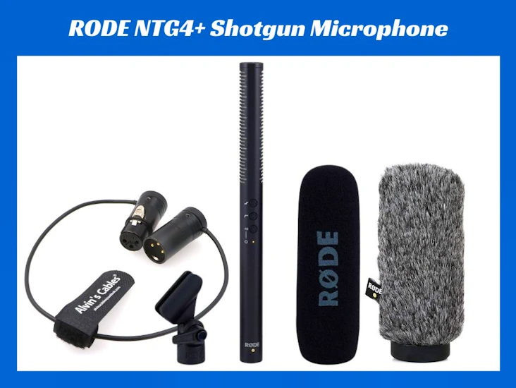 Rode ntg4+ shotgun boom microphone (dual powered) + xlr + ws6 windshield deadcat
