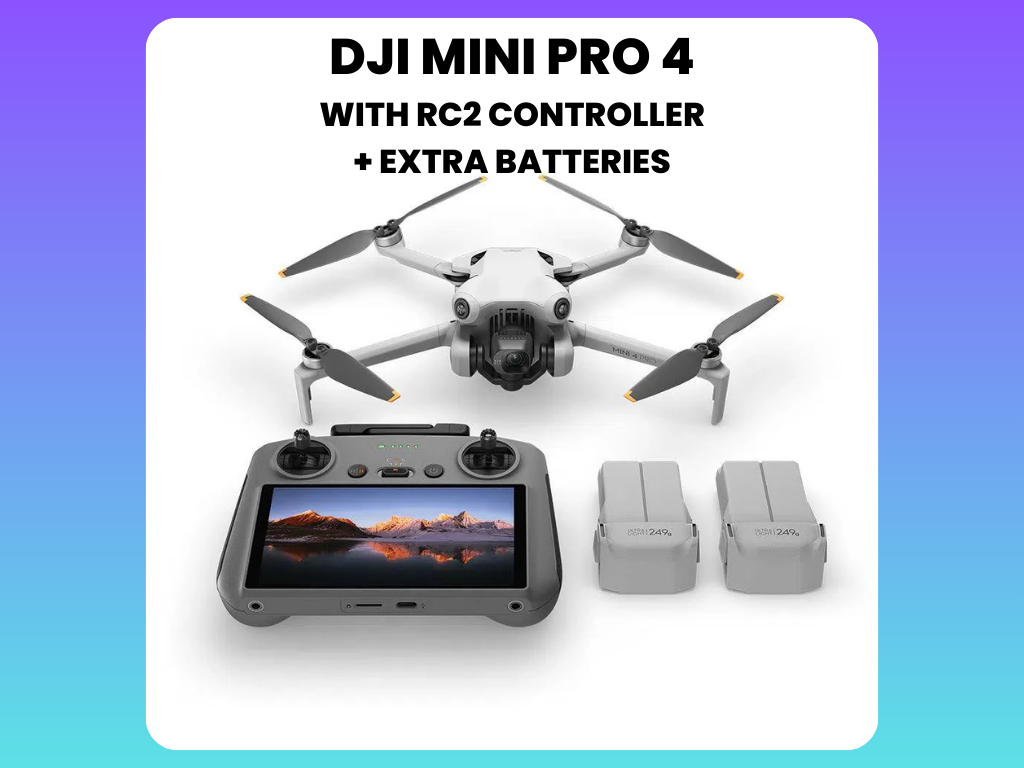 Dji mini pro 4 with rc2 controller + extra batteries