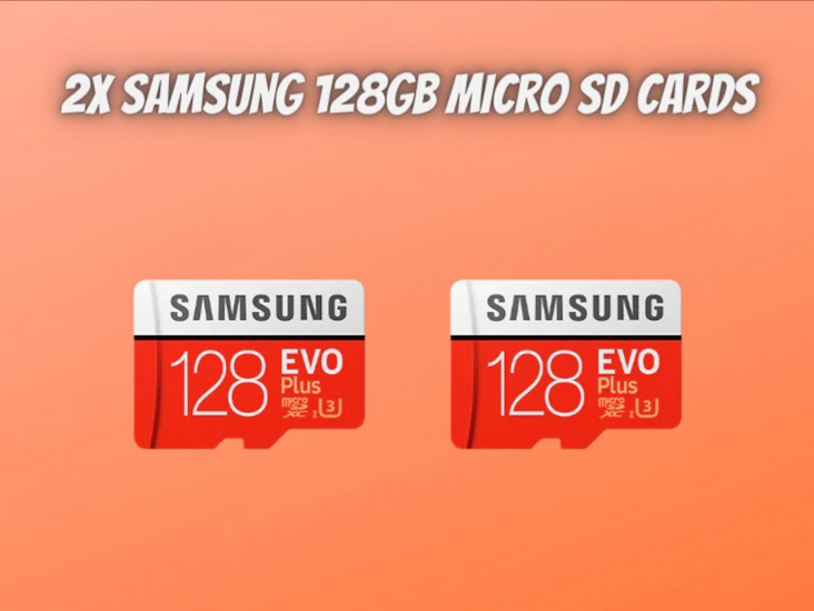 2x samsung micro sd memory cards 128gb
