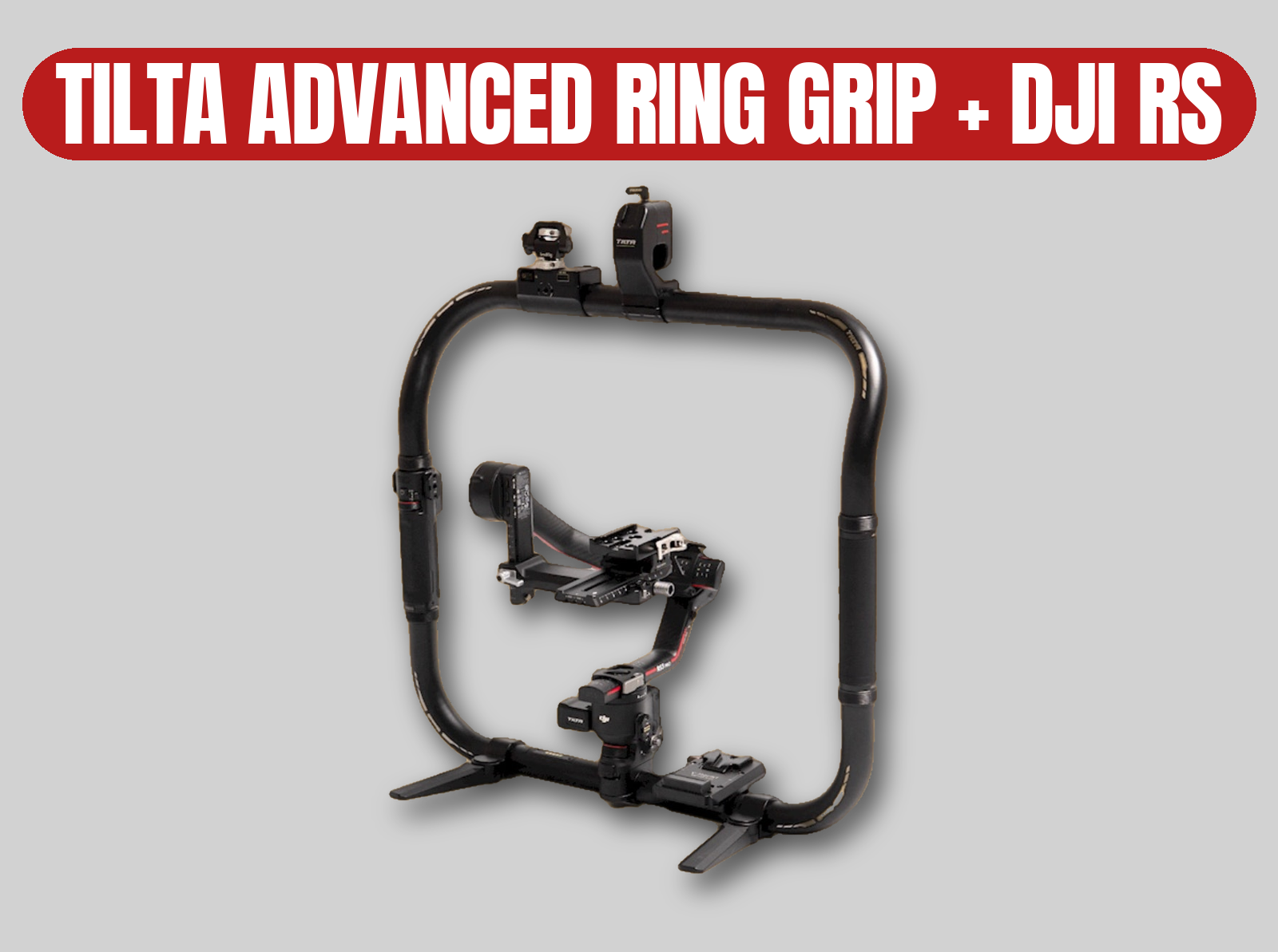 Tilta advanced ring grip + dji rs 3 pro gimbal | carbon fiber dual-handle support system | rs3 pro ring grip kit