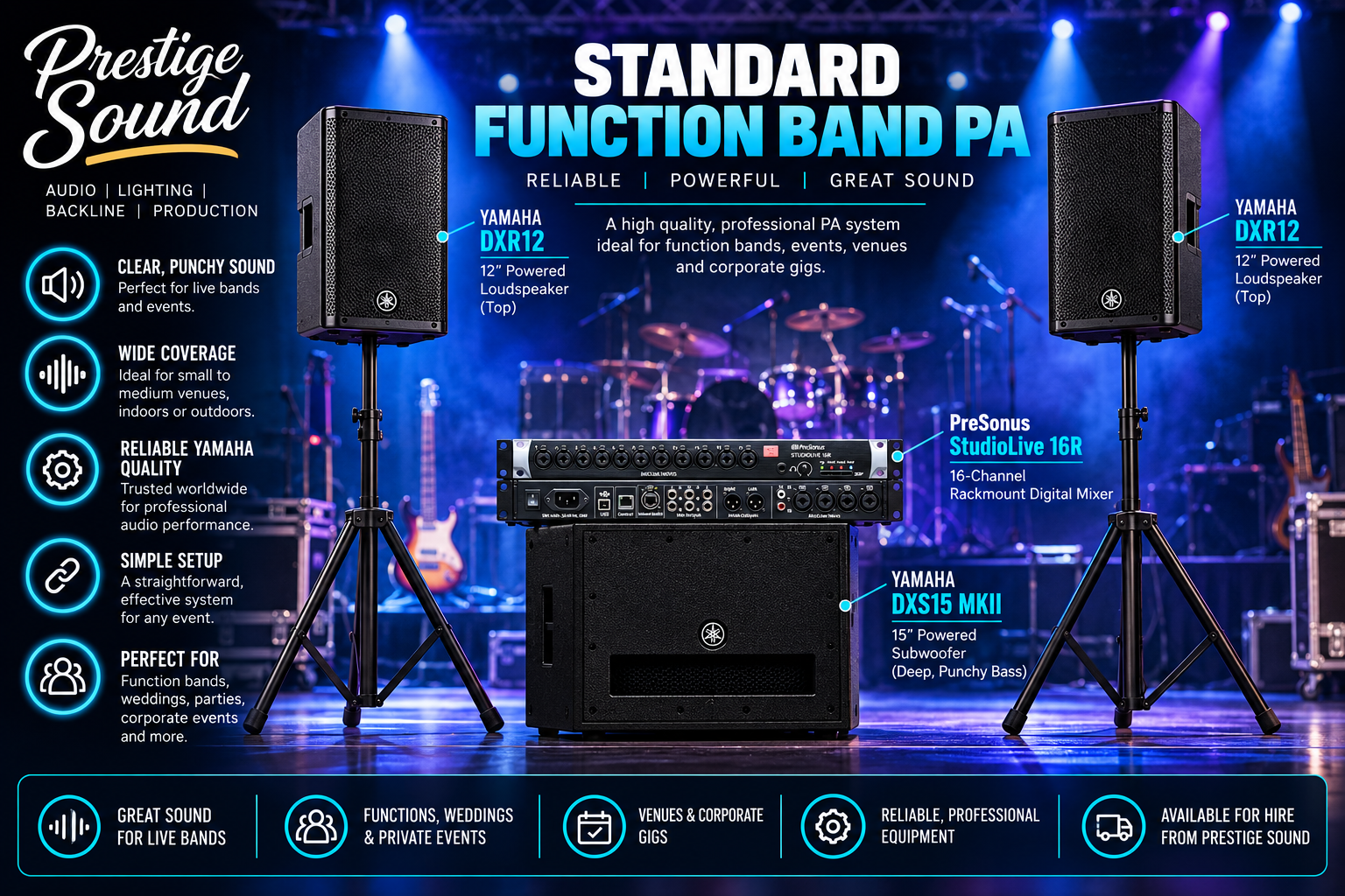 Theatre quality function band pa