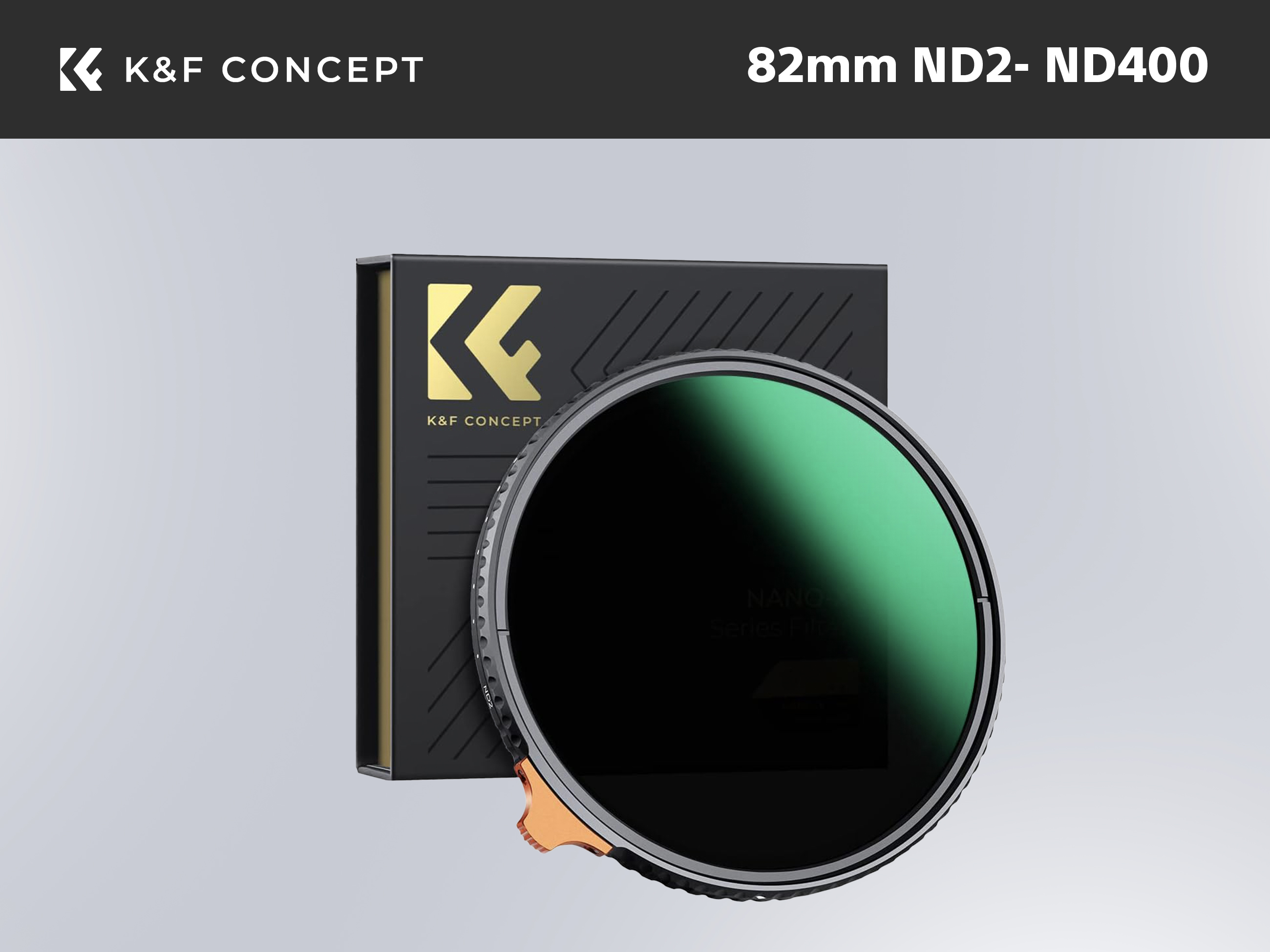 K&f concept 82mm variable nd filter nd2- nd400 high definition nano x