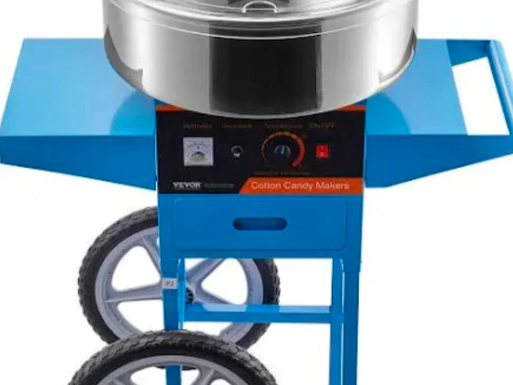 Cotton candy cart with floss and cones