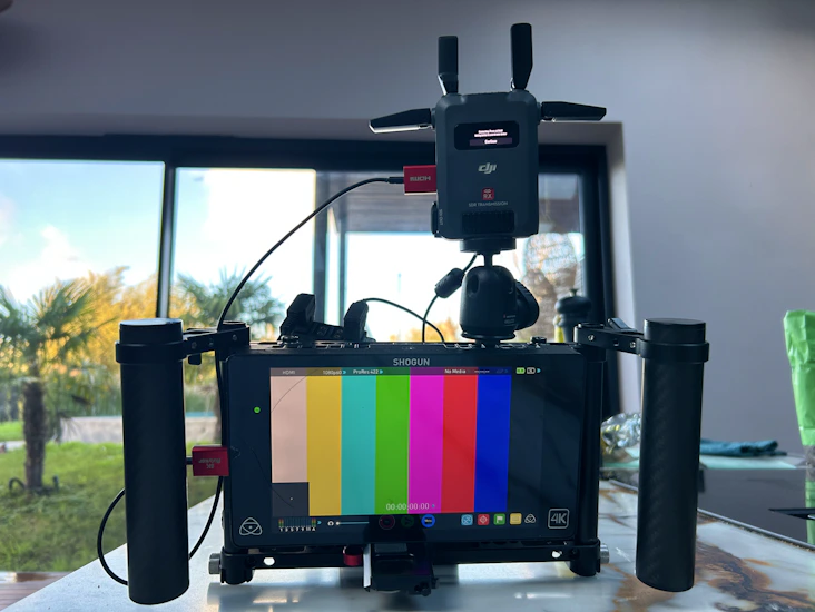 Directors 7" monitor with dji sdr wireless transmission