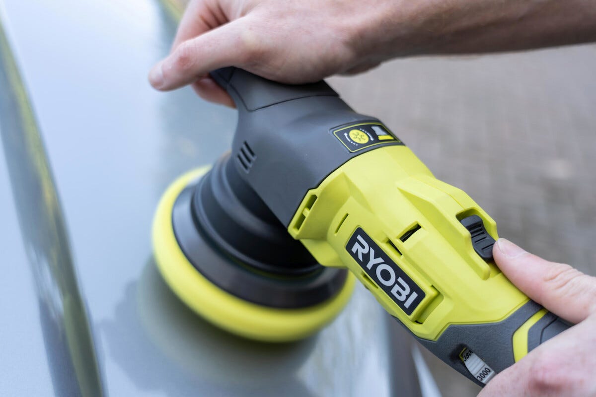 ✨ professional car polisher – ryobi 18v (scratch removal & shine)