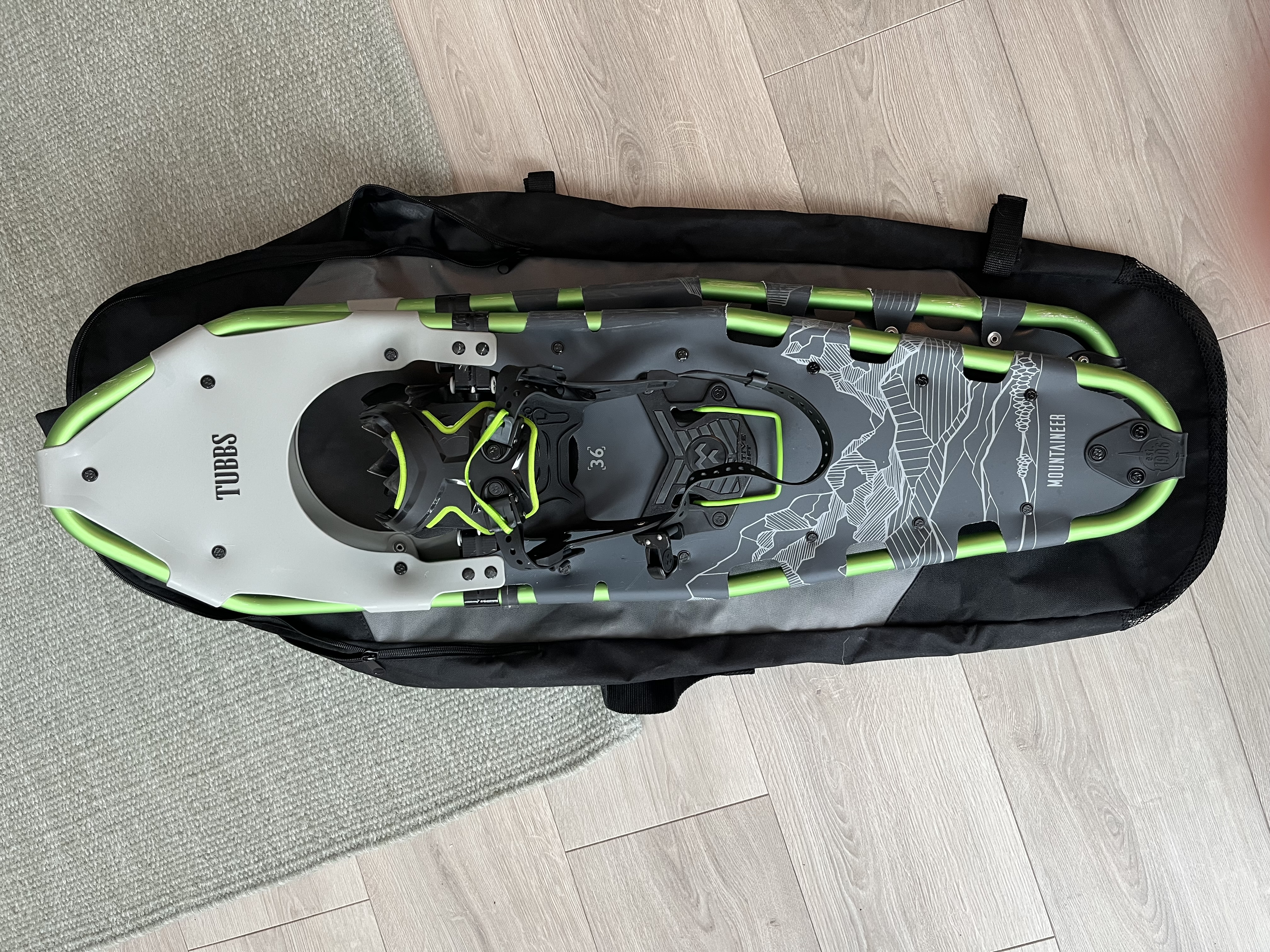 Tubbs mountaineer 36 grey/green – ekspedisjonstruger til leie - snowshoes xl