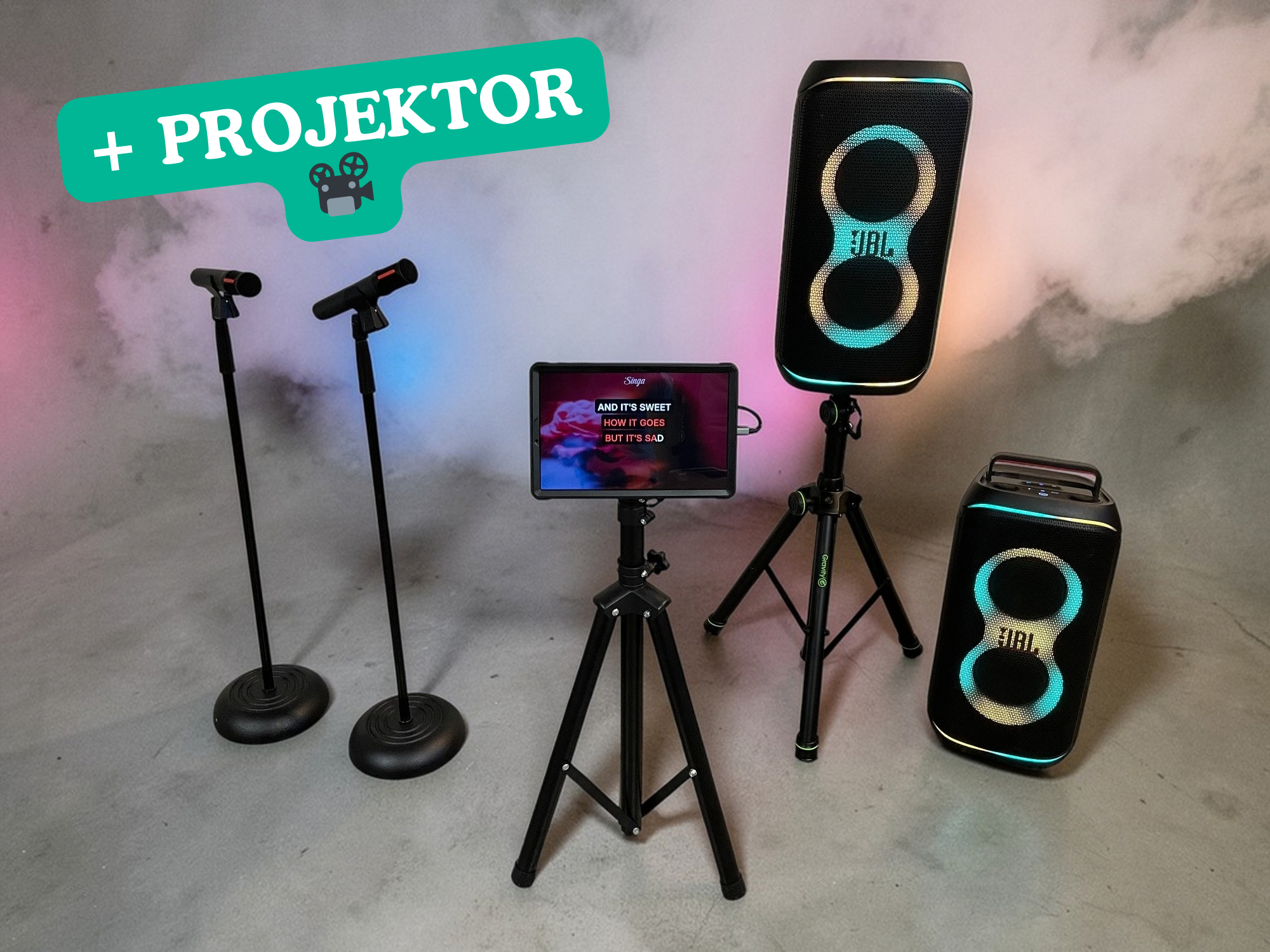Karaokepaket! - högtalare och projektor