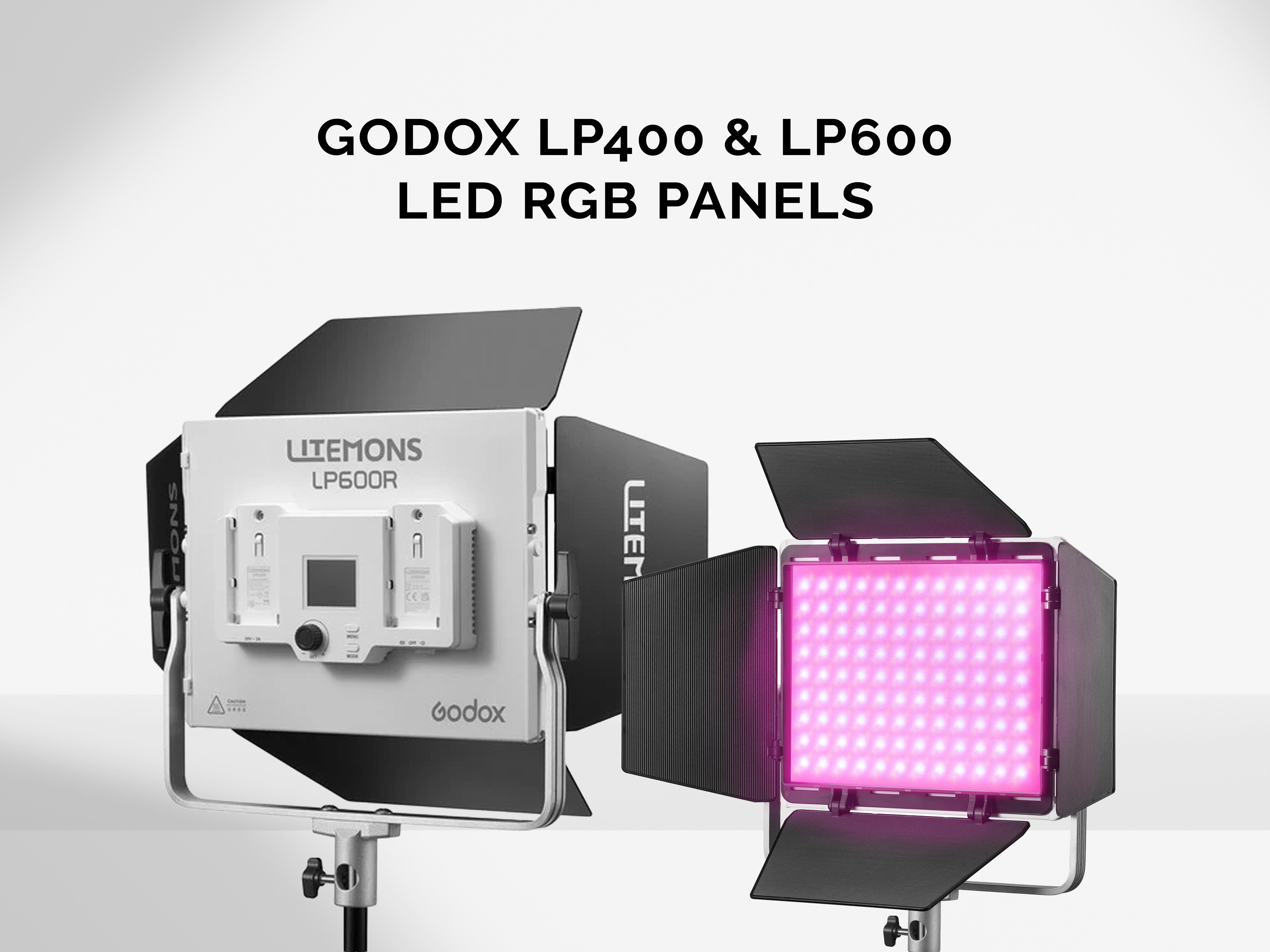 Godox lp400r and lp600r led rgb light panels portable battery powered