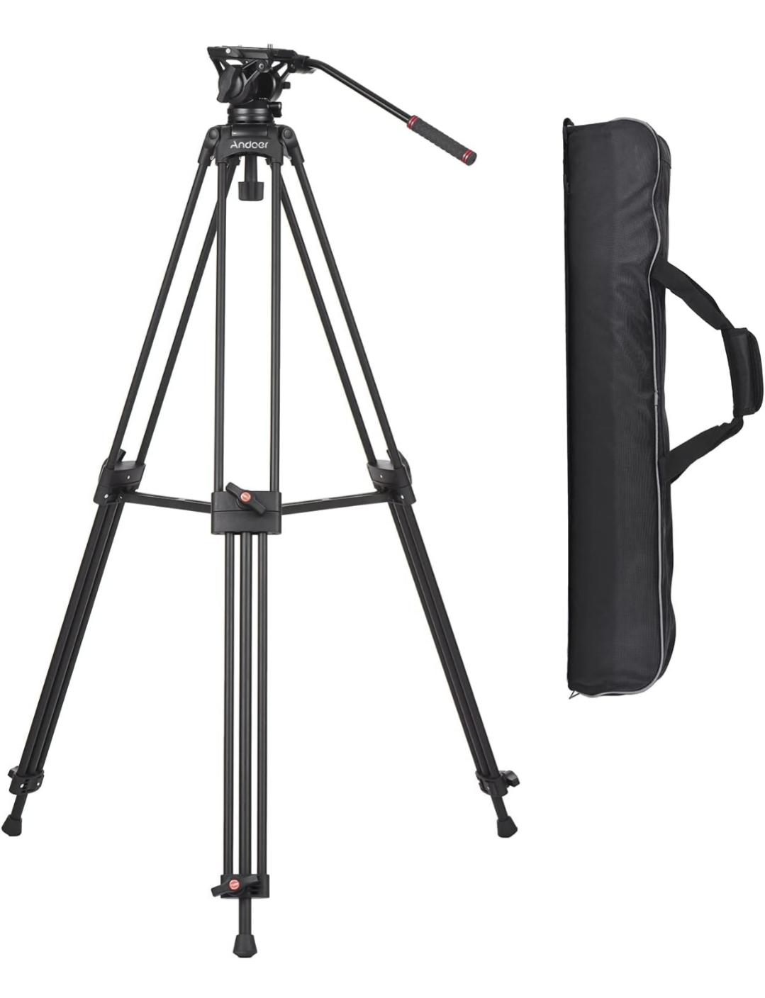 Fluid head video tripod