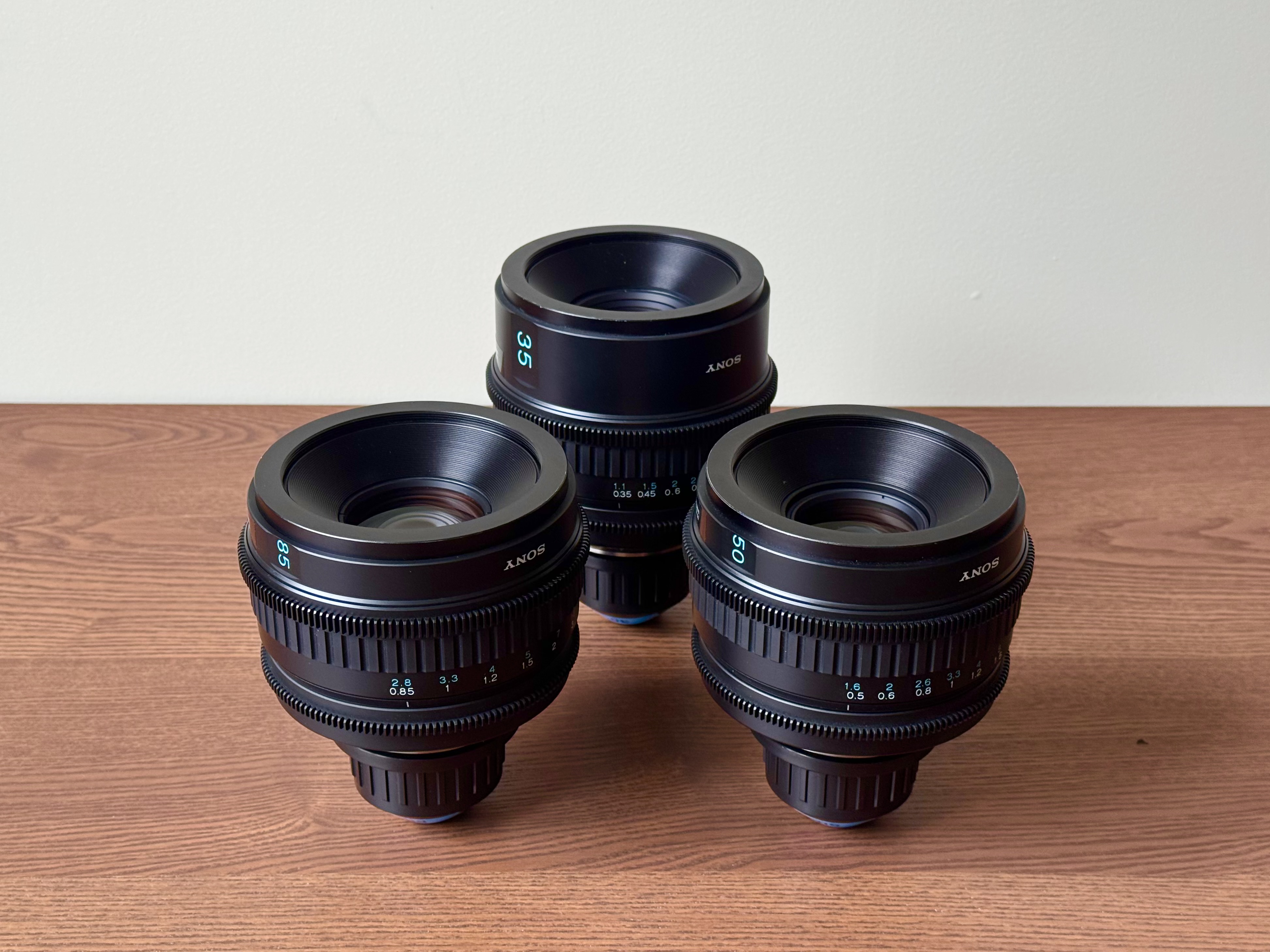 Sony pl primes - 35mm, 50mm, 85mm