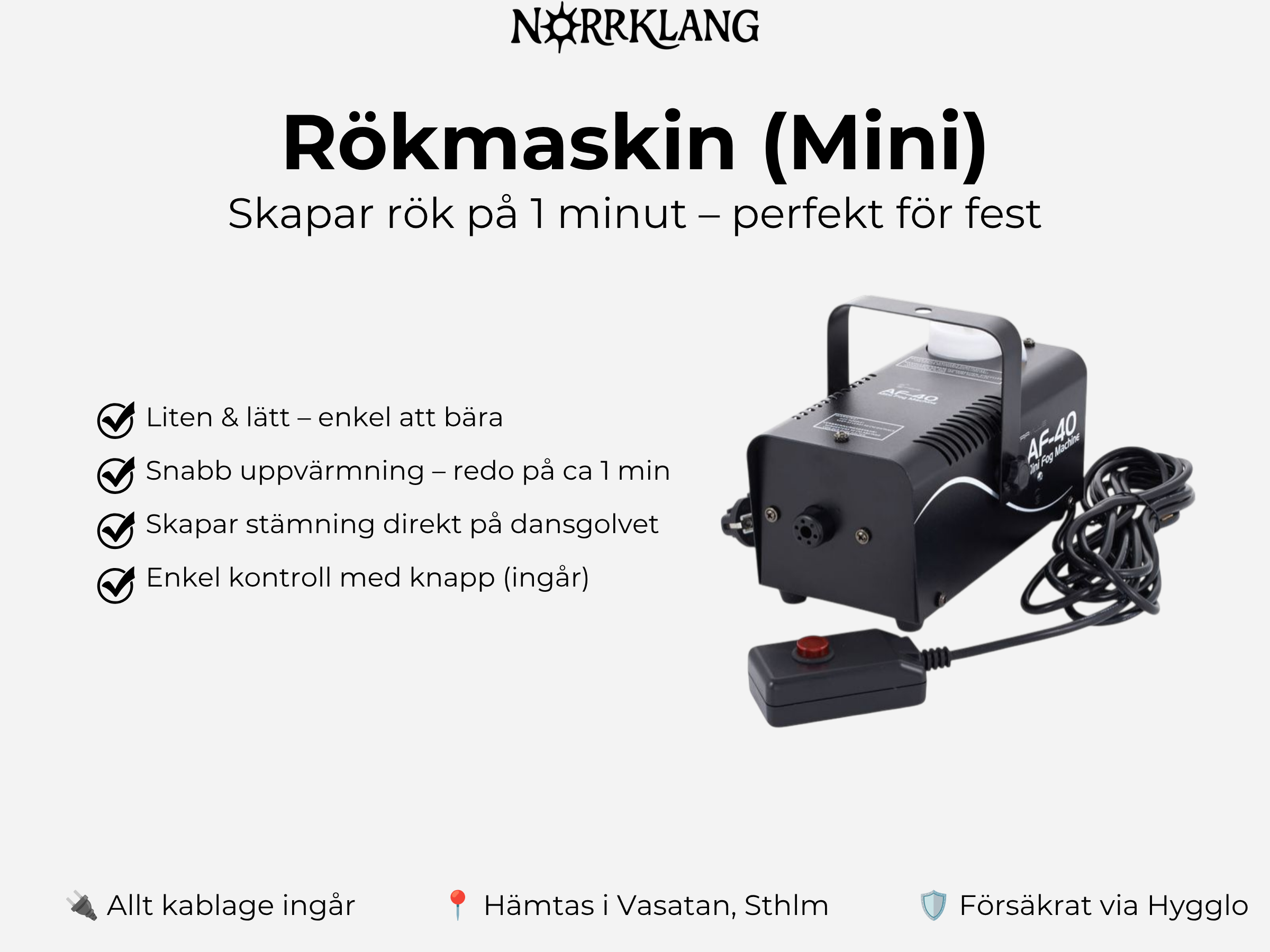 Rökmaskin (liten) – party & dansgolv