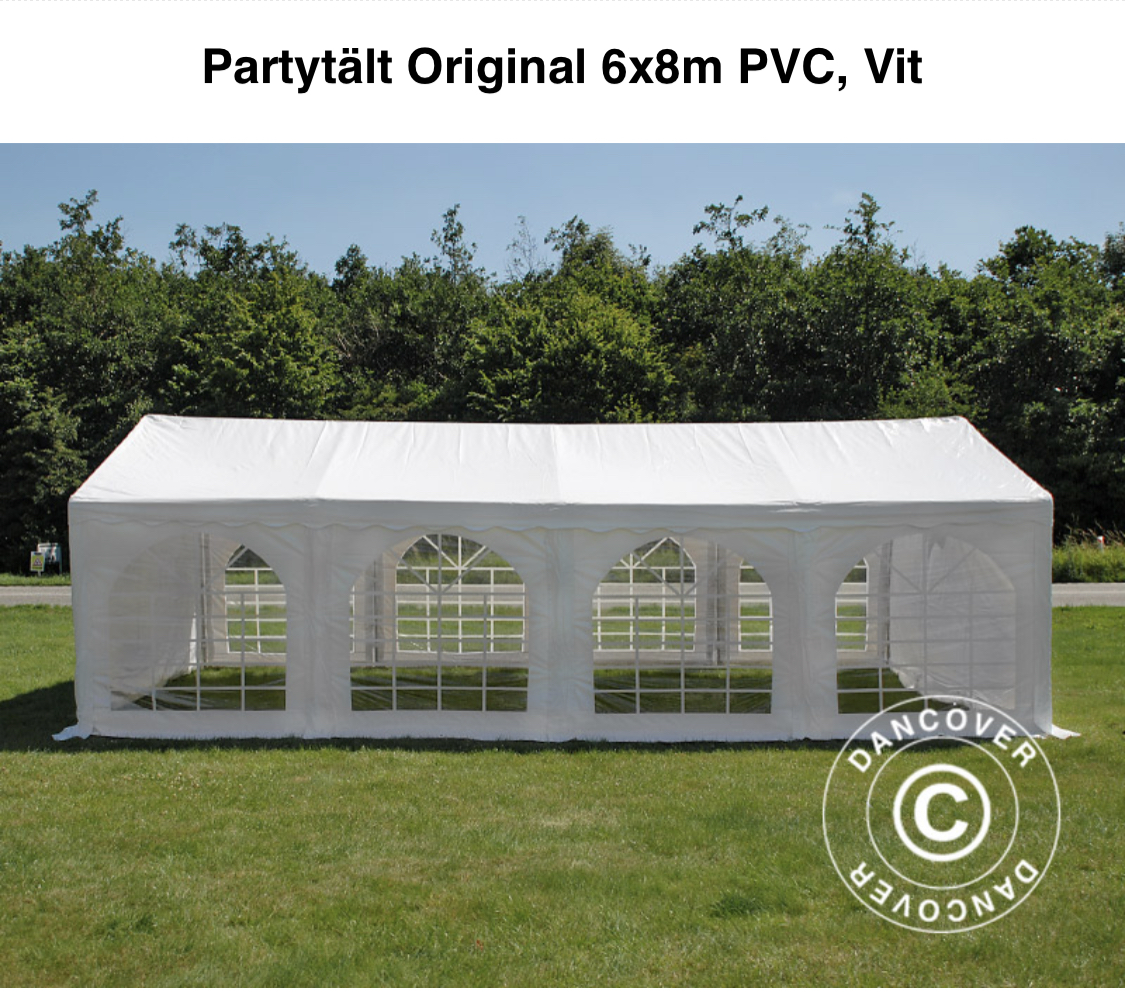 Partytält 8x6 pvc stark konstruktion.
