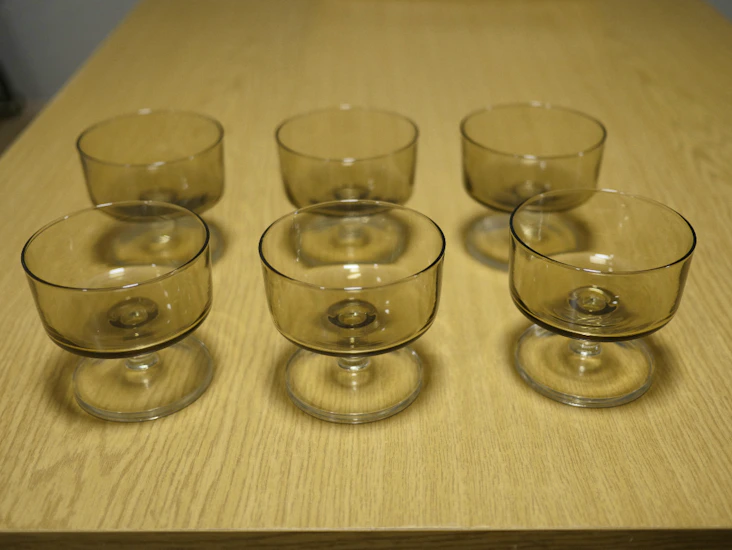 6 stk dessertskål i glass