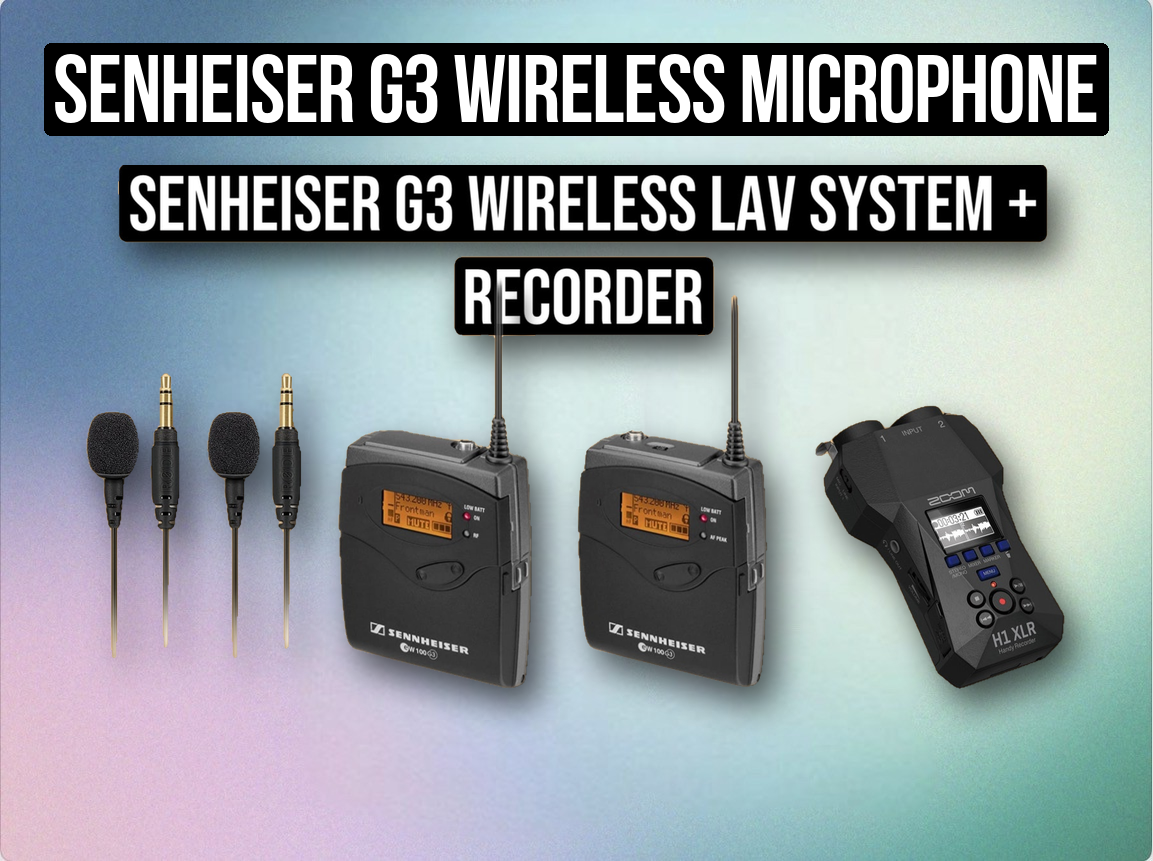 Senheiser g3 wireless microphone radio mic set 1x transmitter 1x receiver + audio xlr recorder zoom h1 audio recorder sound microphone