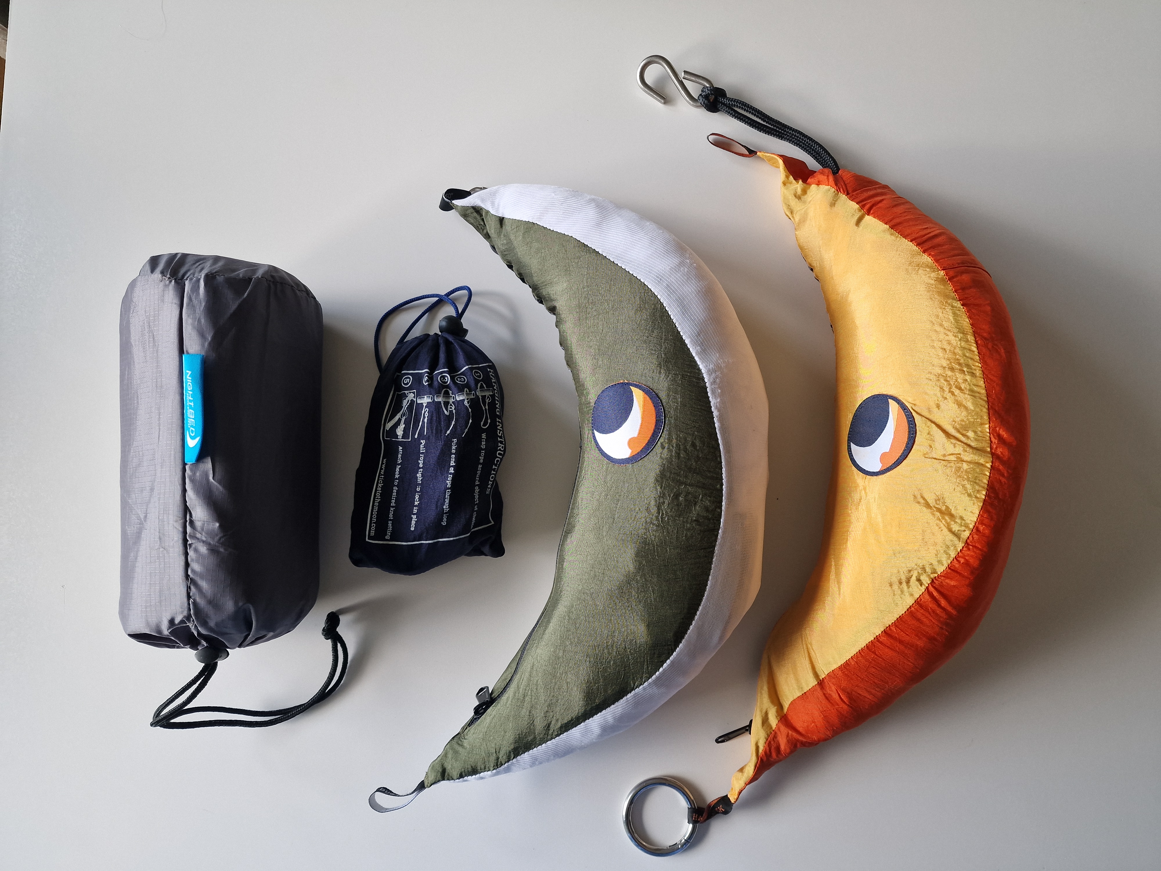 Hengekøye, myggnetting, tarp og tau