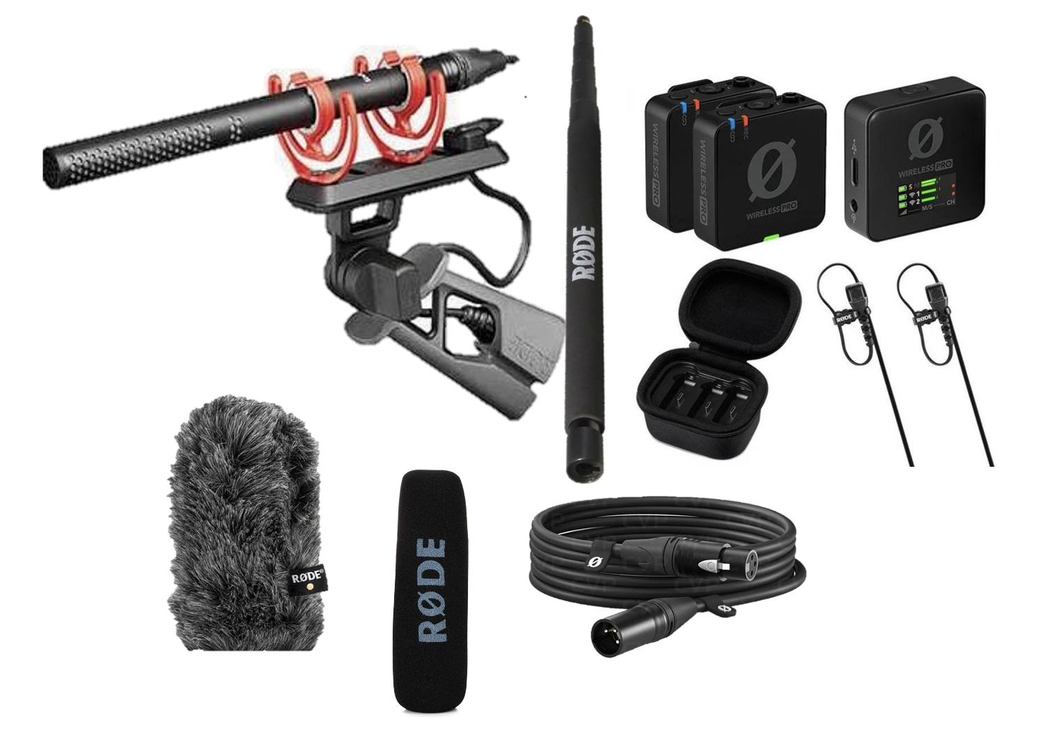 Rode ntg5 shotgun mic + 2x rode wireless pro lavalier kit – complete film &