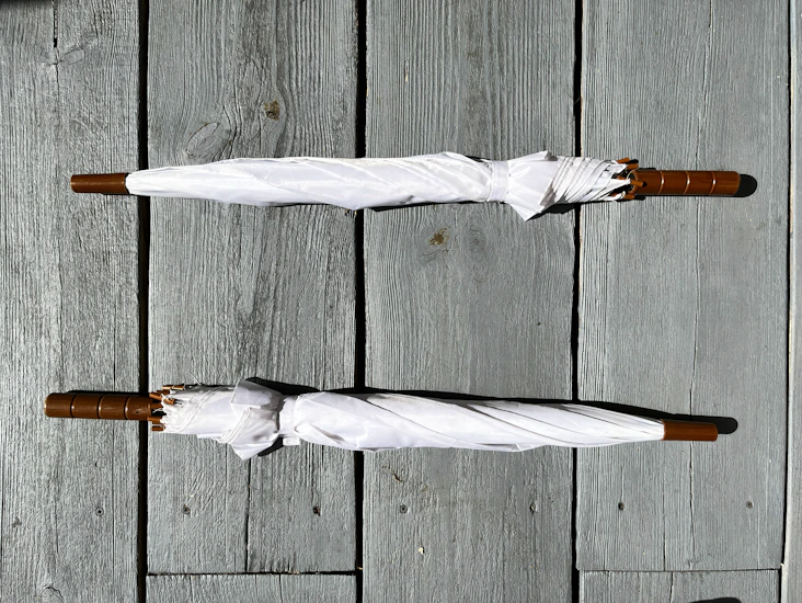 2 x wedding umbrella white