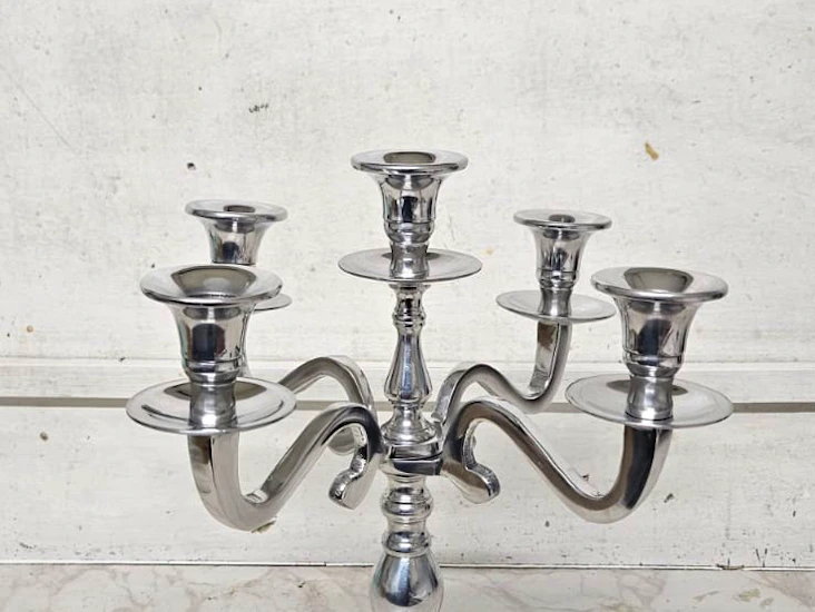 Silver candelabra 5 prong - 35cm tall