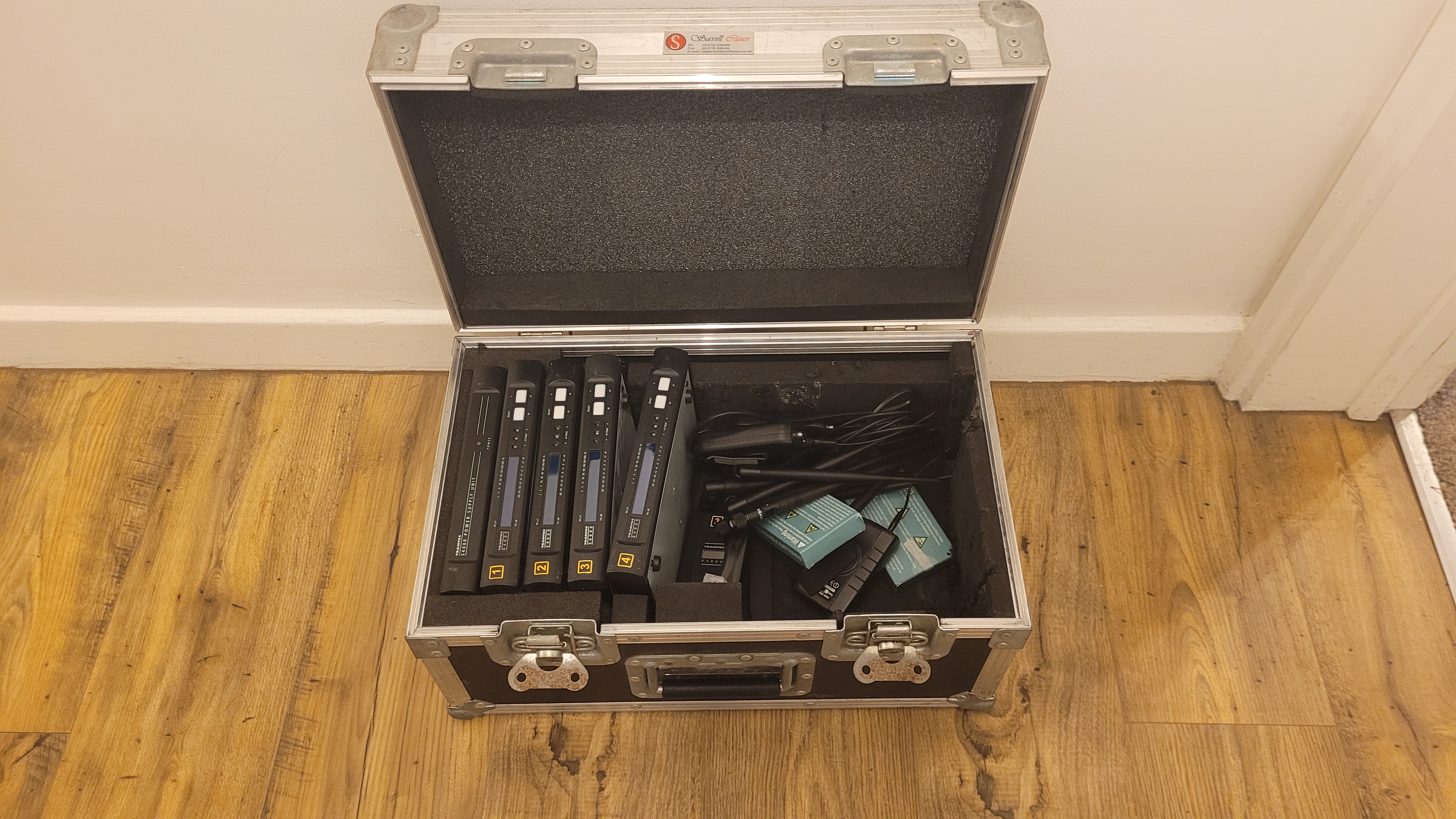 4 radio mic belt packs and receivers