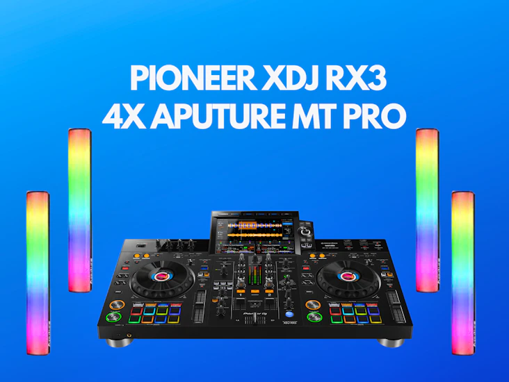 Pioneer xdj-rx3 all-in-one dj system + 4x aputure mt pro full-color mini led tube light rgb