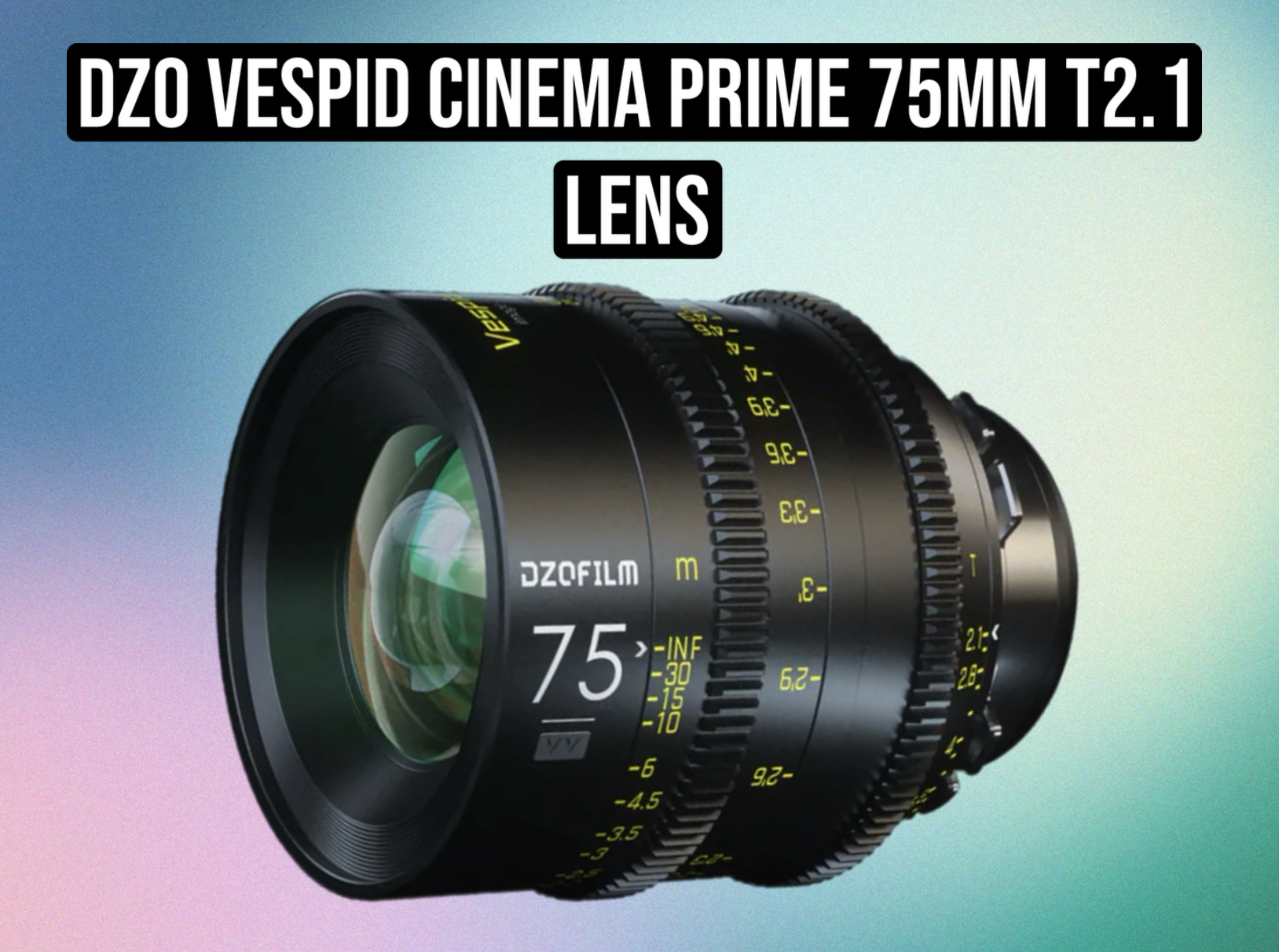 Dzofilm vespid cinema prime 75mm t2.1 lens – pl mount cine lens for bmpcc, red, arri, sony fx3, fx6, and more