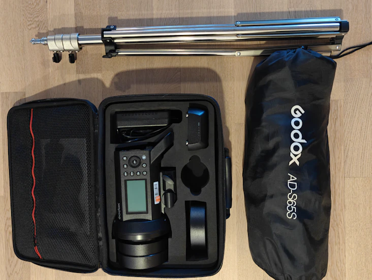 Godox ad400 pro + stand+soft box