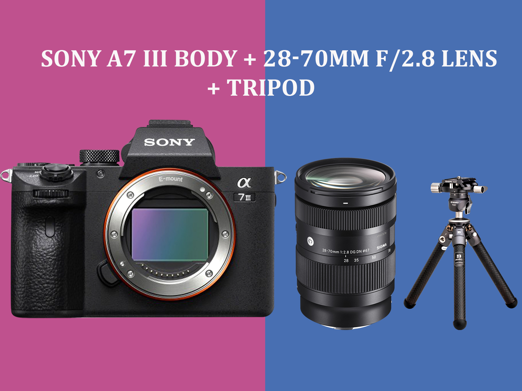 Sony a73 + 28-70mm lens + tripod | sony a7iii | sony alpha