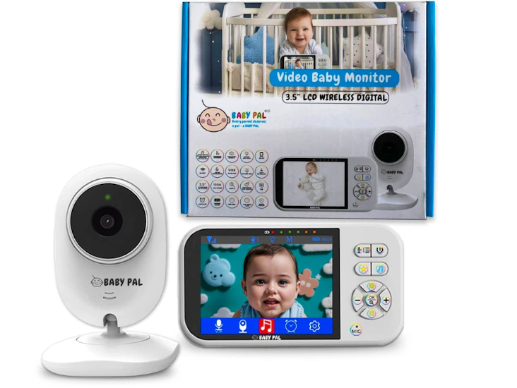 Baby pal no wifi baby monitor, camera, 3.5, no hack, battery, eco vox mode, signal range