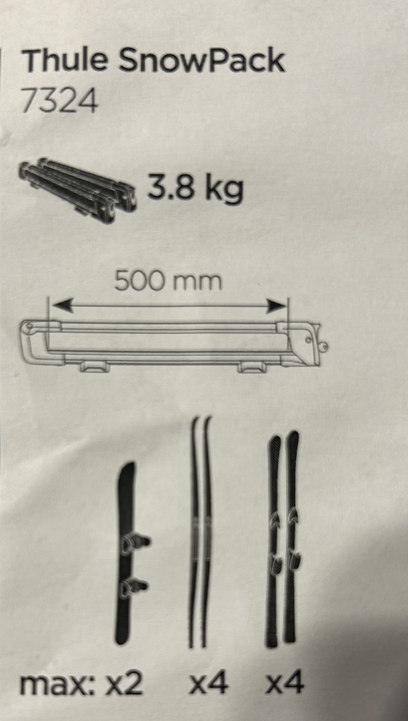 Skidhållare thule snowpack 7324