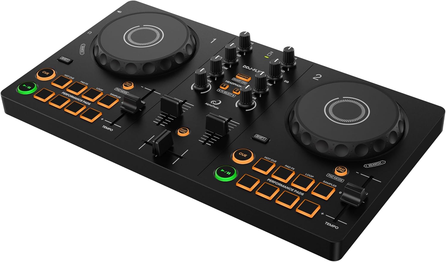 Alphatheta pioneer dj ddj-flx2 compact 2-channel dj controller