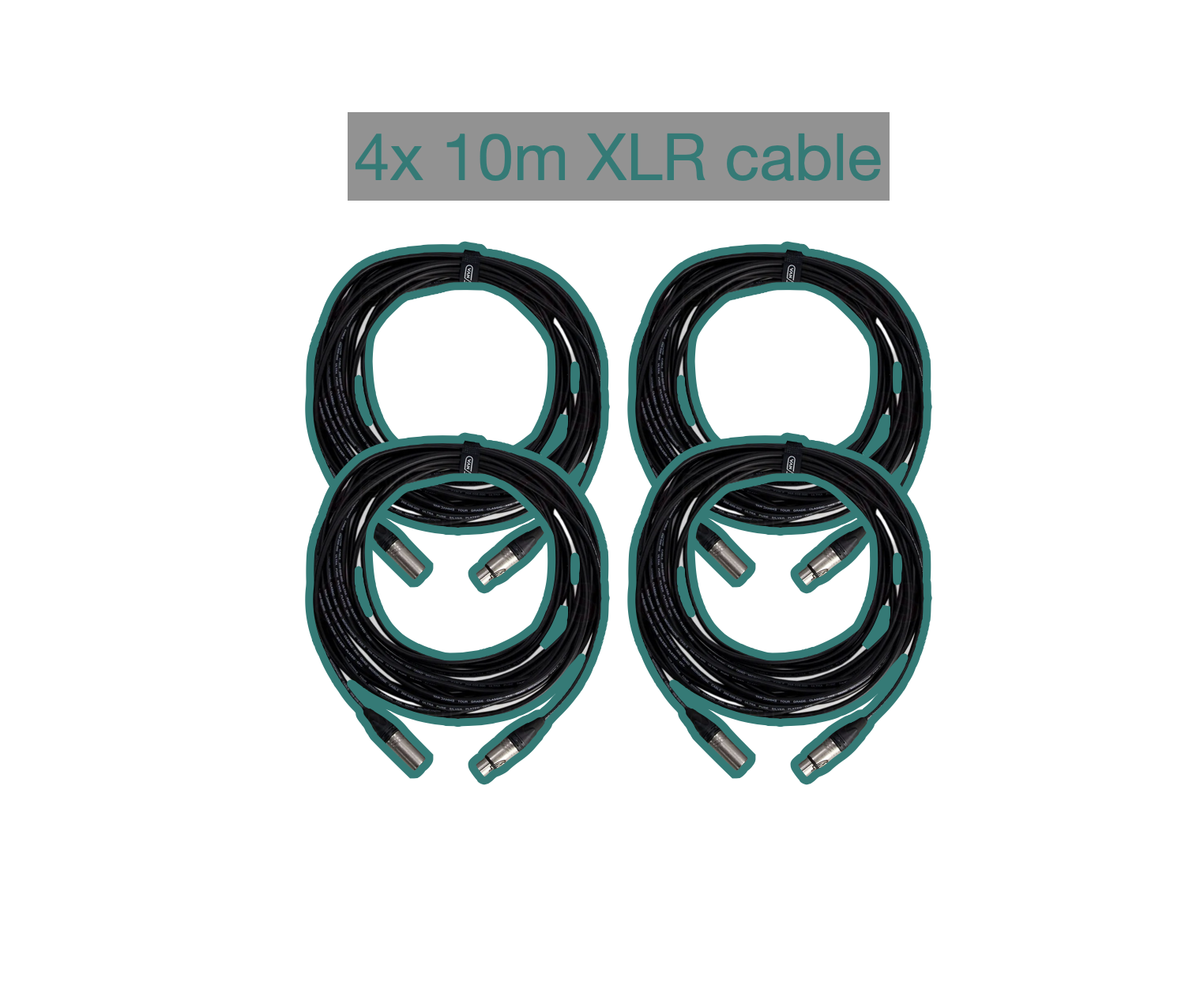 4x 10m xlr cables for audio