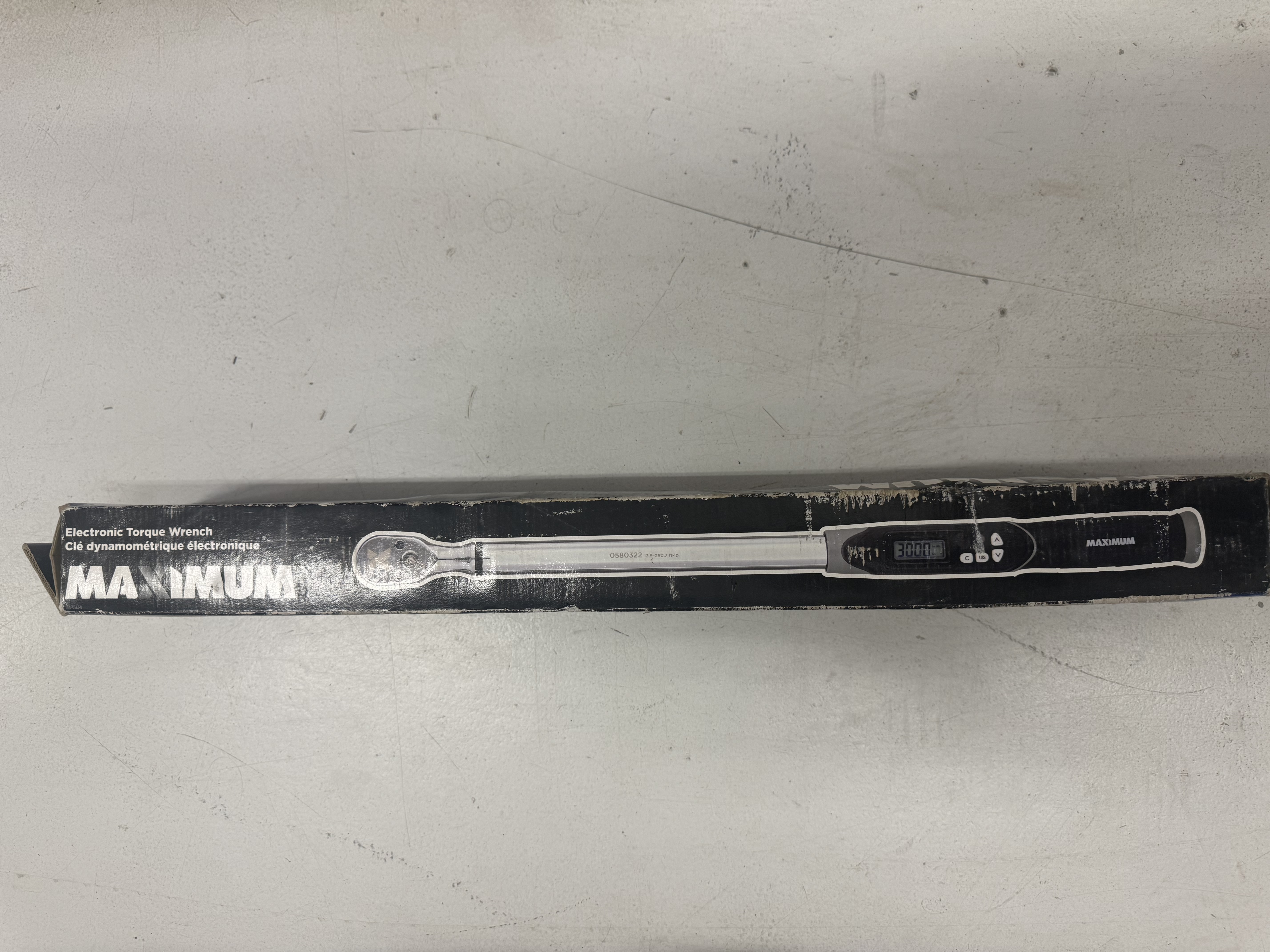 Maximum electronic digital torque wrench 1/2” drive – lcd display, precise 13-250 nm range
