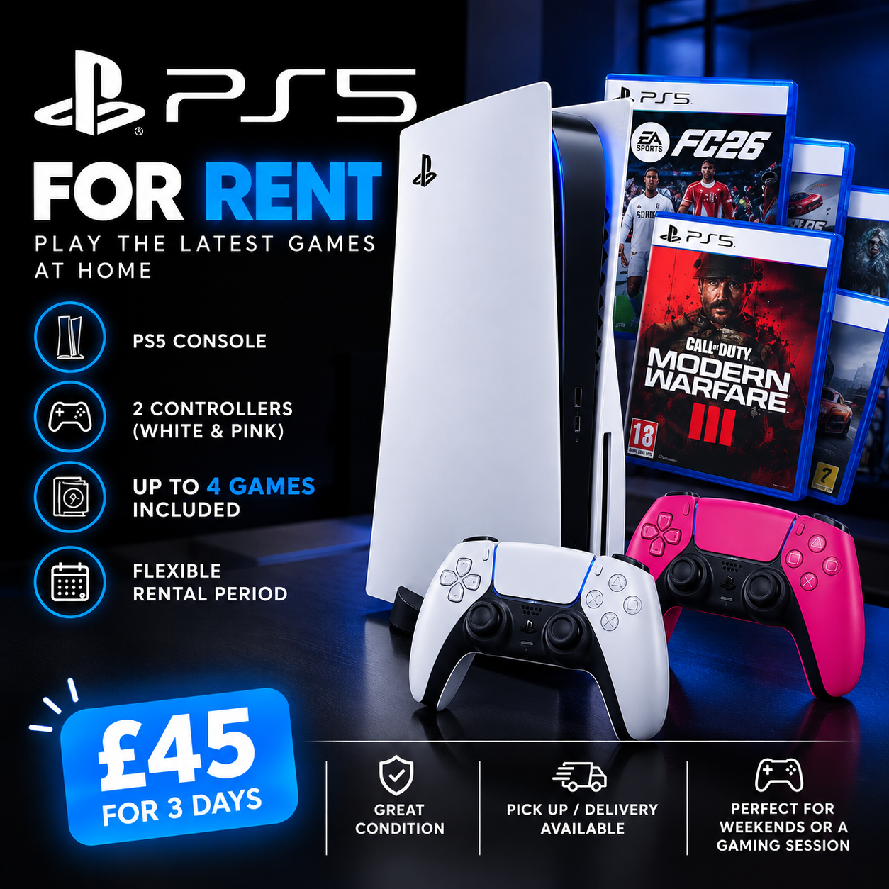 Ps5 available for rent 🎮